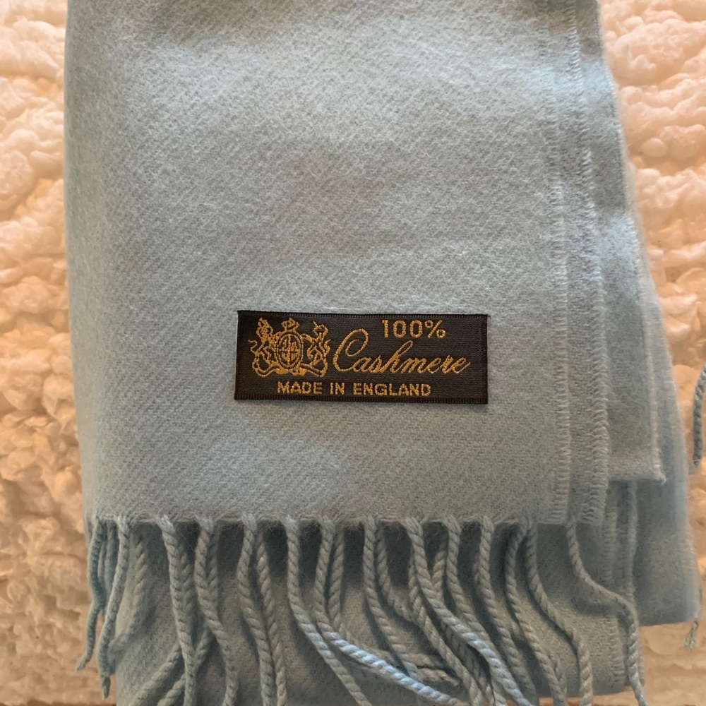 100% Cashmere Scarf Light Blue
